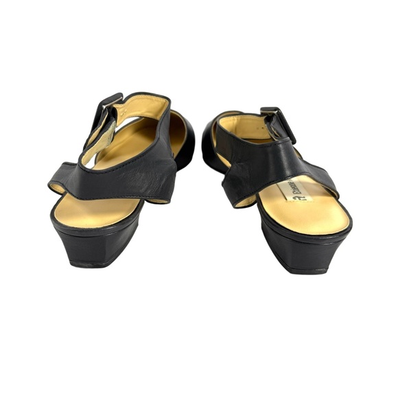 Etienne Aigner Black Leather Flats with Ankle Strap - Picture 5 of 15